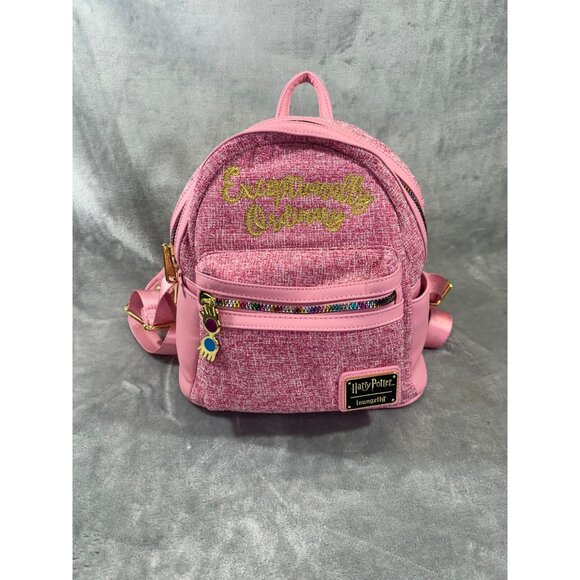 Harry Potter Loungefly Luna Lovegood Exceptionally Ordinary Pink Backpack Rare - Picture 1 of 16